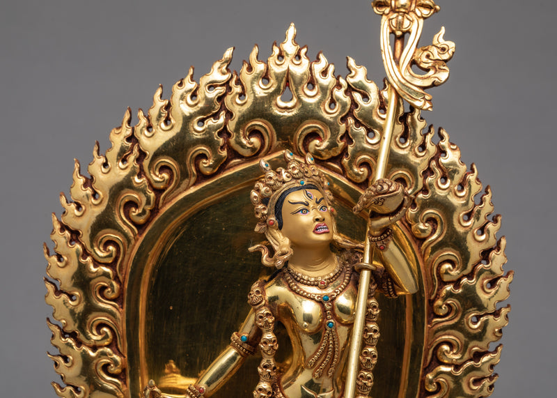 Vajrayogini Dakini Statue | Purely 24k Gold Gilded Statue