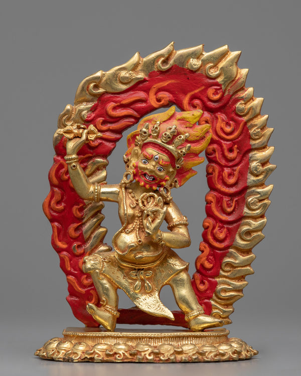 Statue to perform vajrapani mantra of protection 