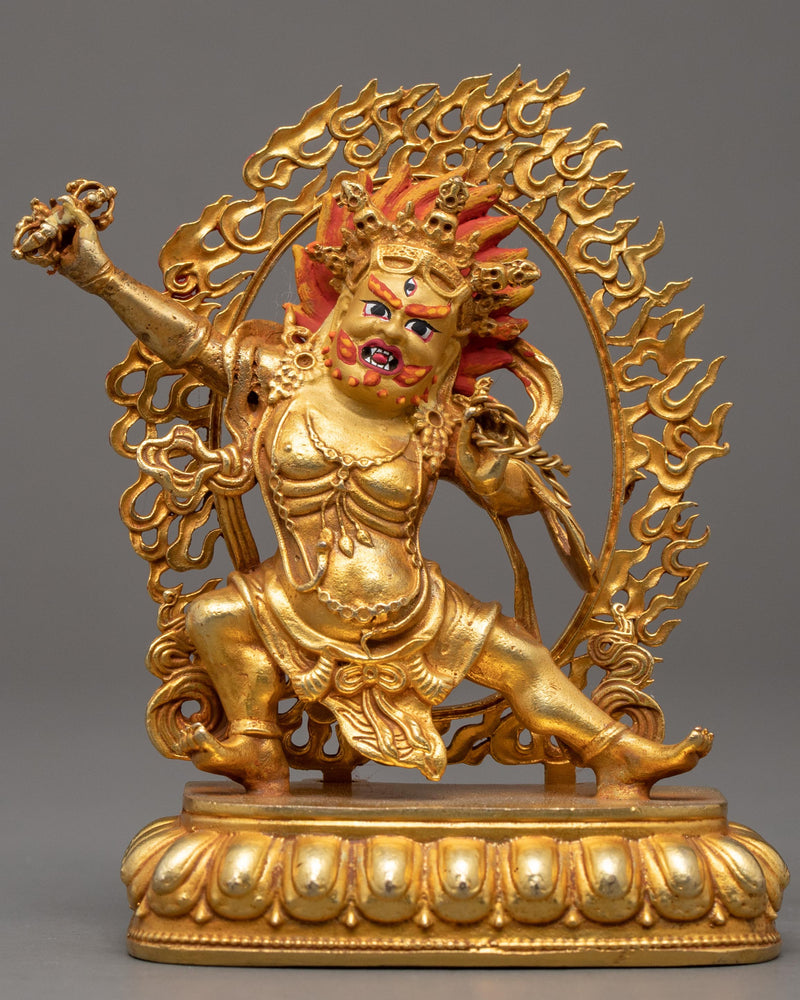 Wrathful Vajrapani Gold Sculpture