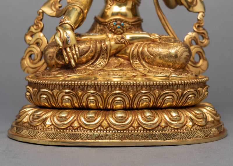 White Tara Statue | Gold Plated  | Himalayan Buddhist Art