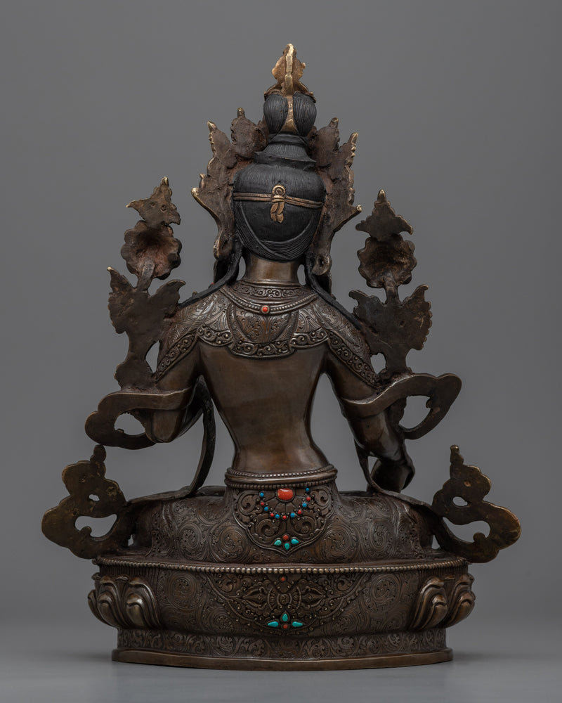 White Tara Bodhisattva Statue | Hand-Carved Female Bodhisattva Statue