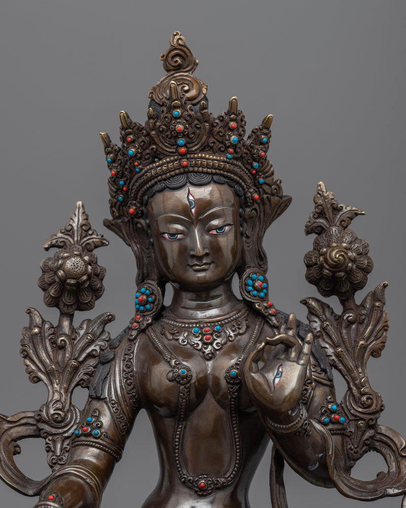 White Tara Bodhisattva Statue | Hand-Carved Female Bodhisattva Statue