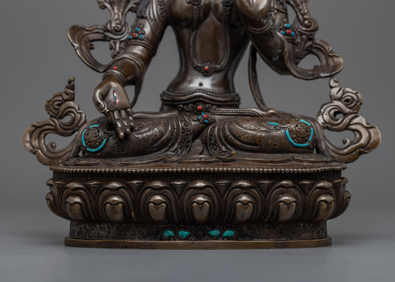 White Tara Bodhisattva Statue | Hand-Carved Female Bodhisattva Statue