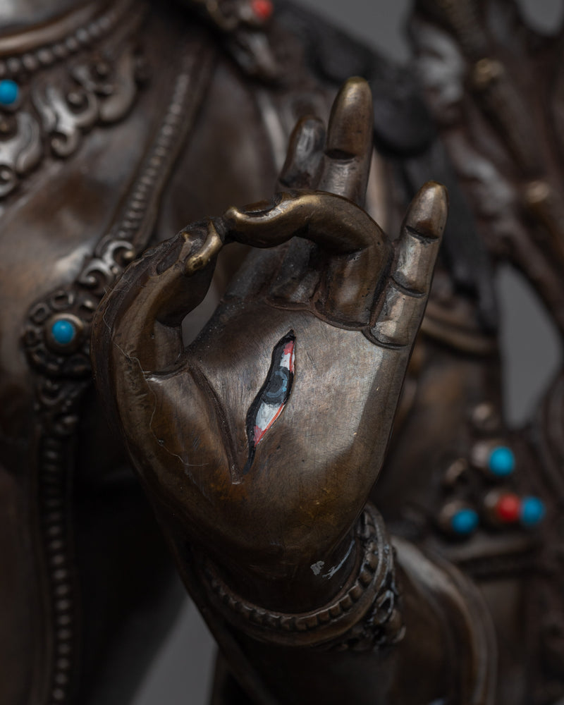 White Tara Bodhisattva Statue | Hand-Carved Female Bodhisattva Statue