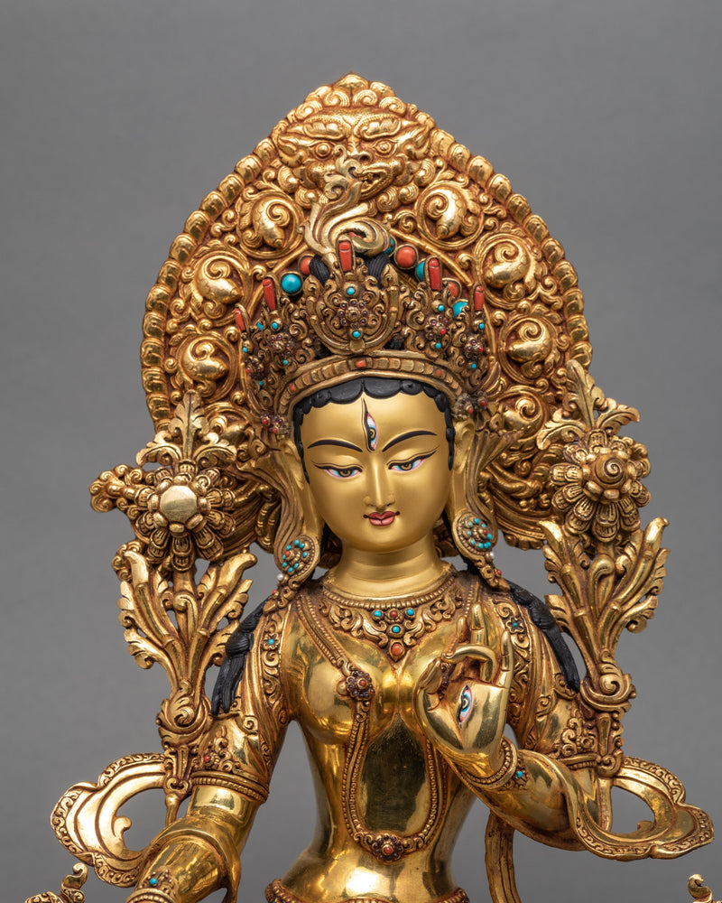 White Tara | Gold Plated Statue