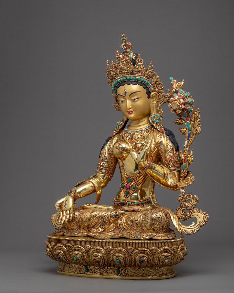 White Tara Meditation Statue | Traditional Mother Tara Art