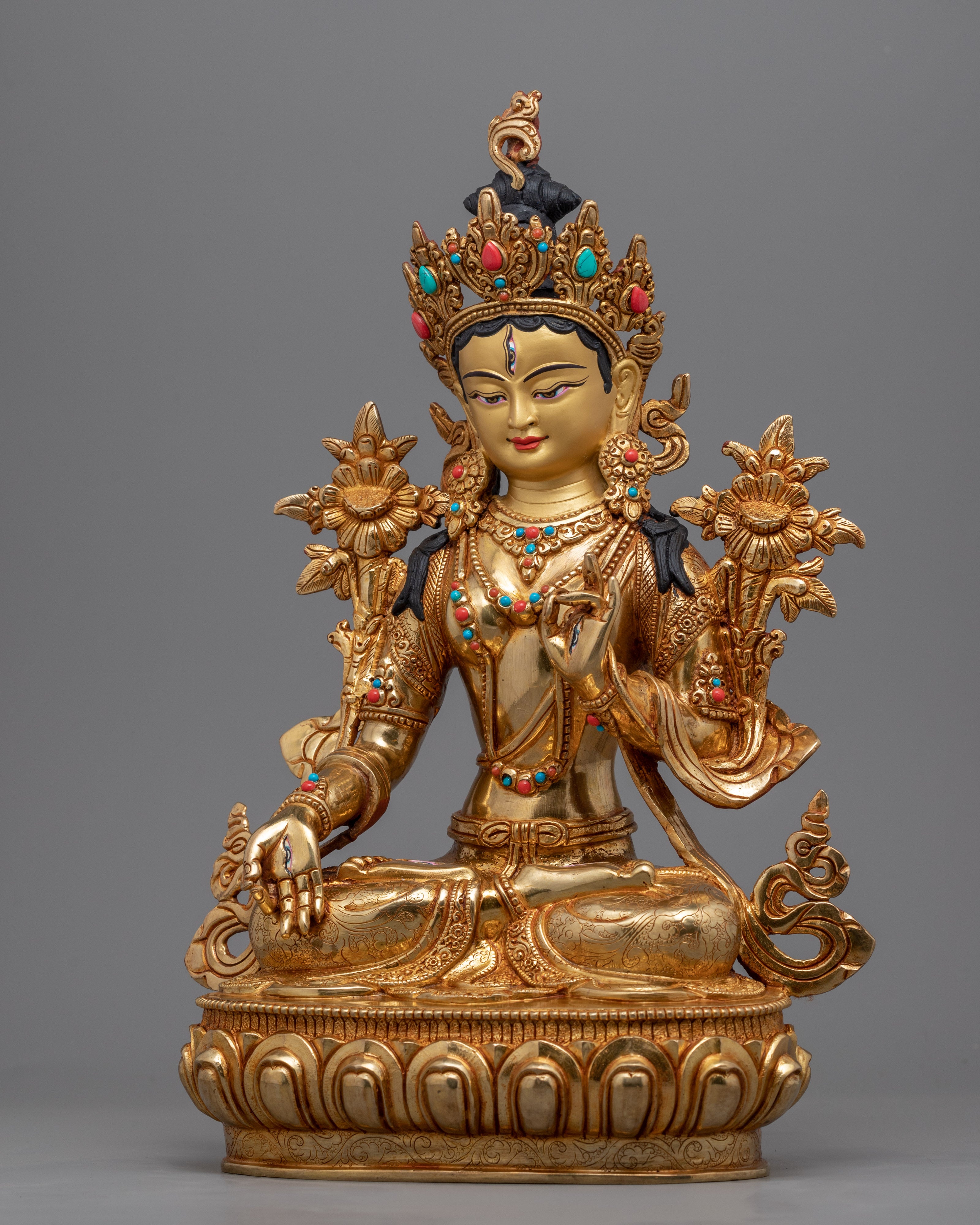 Tibetan White Tara Statue for Meditation | Himalayan Buddhist Art