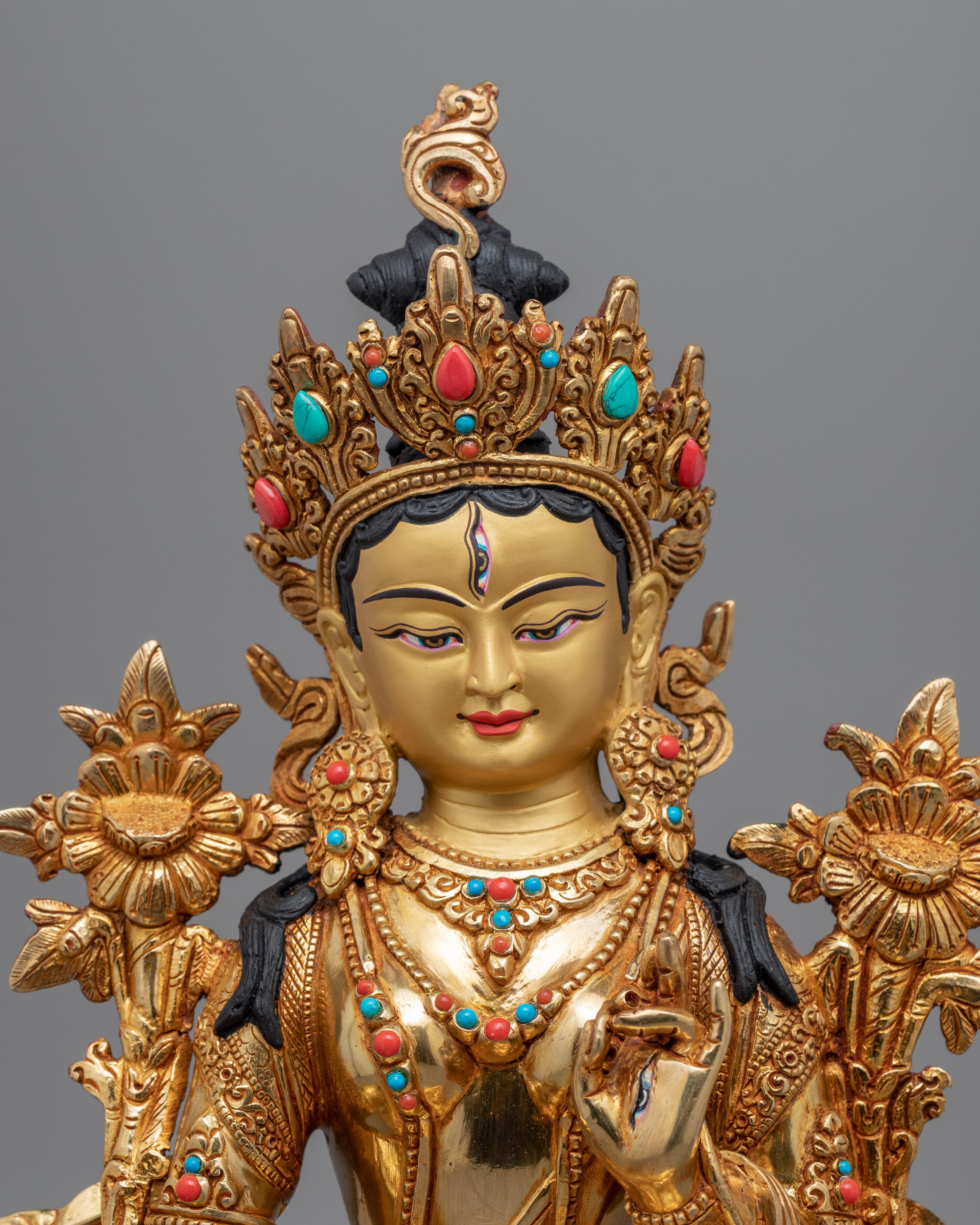 Tibetan White Tara Statue for Meditation | Himalayan Buddhist Art