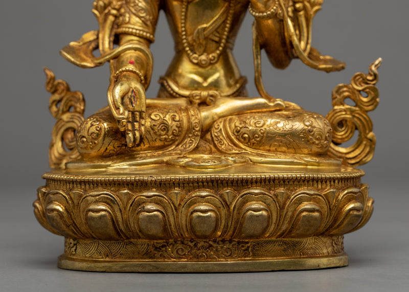 White Tara Meditation Sculpture | Traditional Tibetan Buddhist Deity
