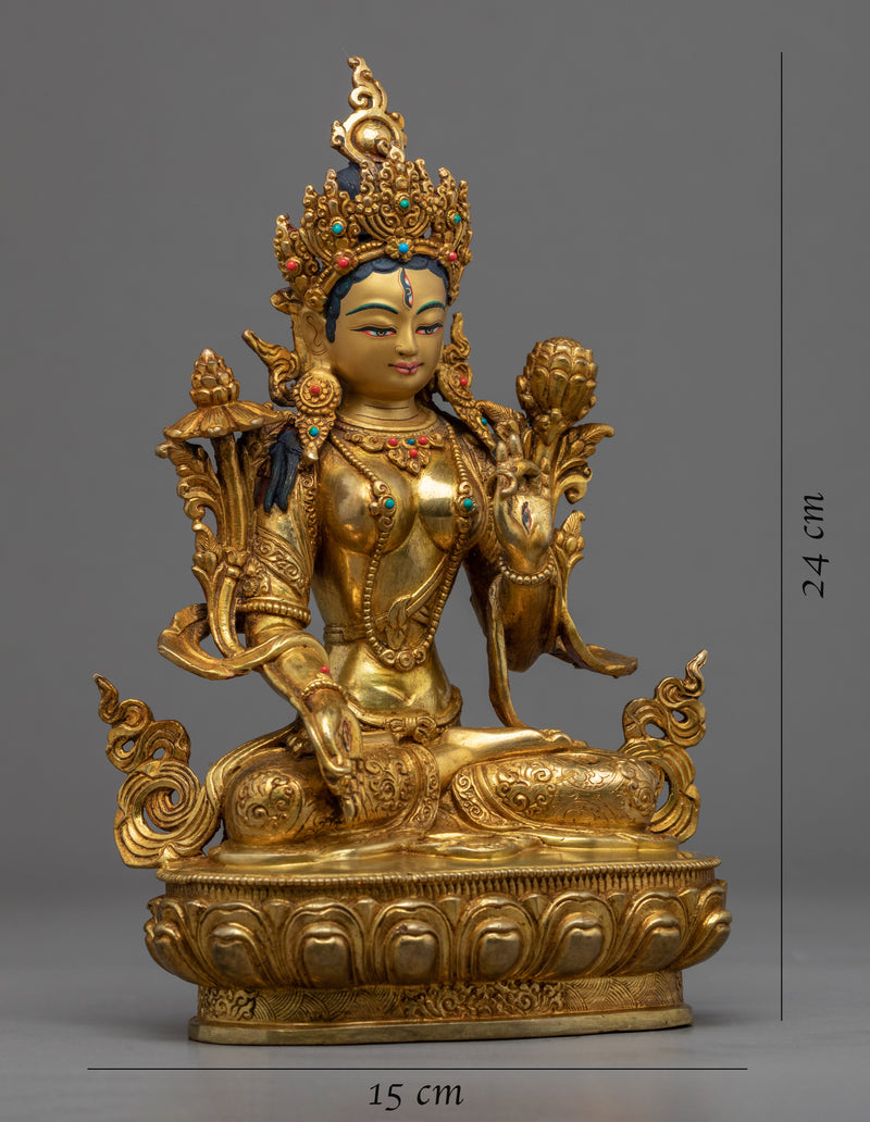 White Tara Meditation Sculpture | Traditional Tibetan Buddhist Deity