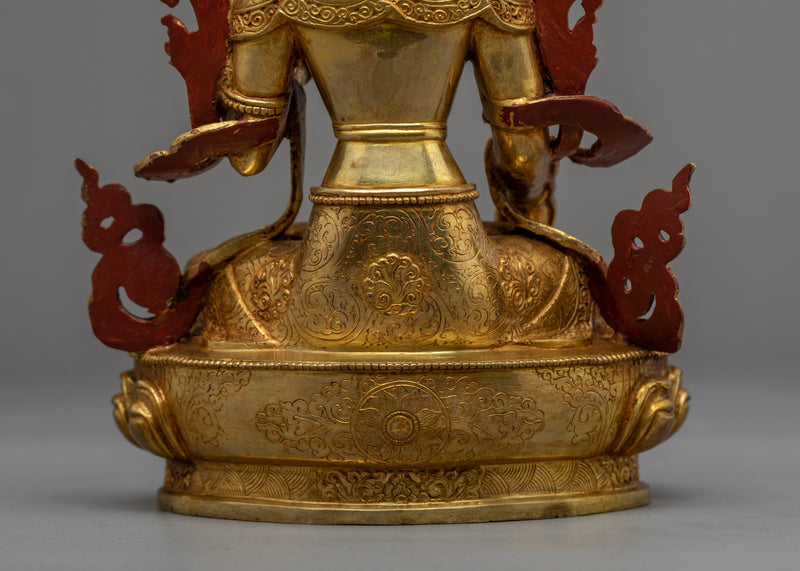 White Tara Meditation Sculpture | Traditional Tibetan Buddhist Deity