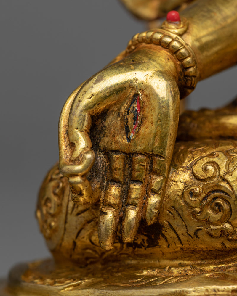 White Tara Meditation Sculpture | Traditional Tibetan Buddhist Deity