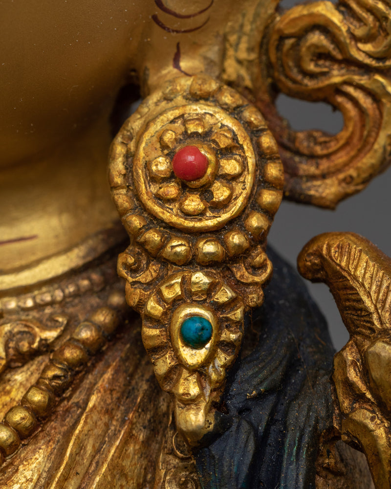 White Tara Meditation Sculpture | Traditional Tibetan Buddhist Deity