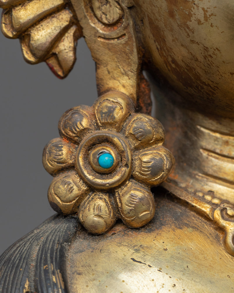 A Bodhisattva Hand-Carved Statue | Tibetan Himalayan Bodhisattva Sculpture