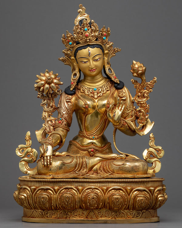 White Tara Female Buddha Sculpture 