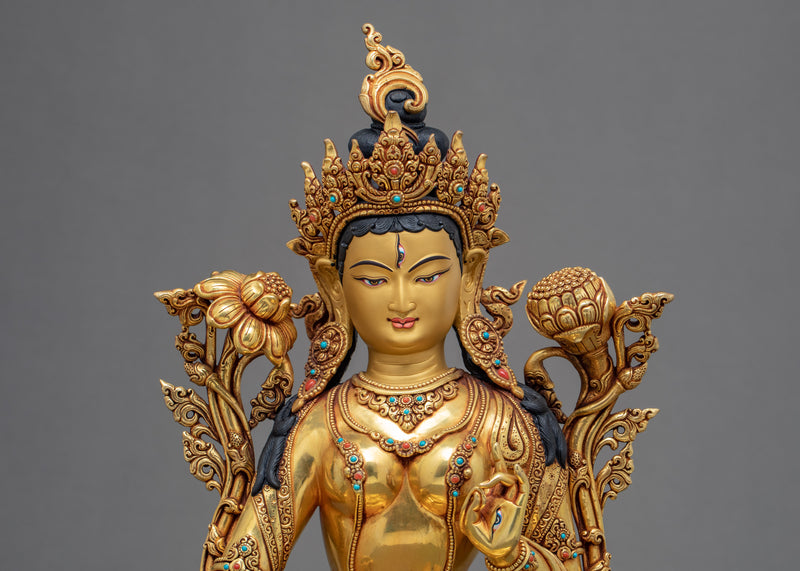 Tibetan White Tara | Long Life Deity | Himalayan Art Statue