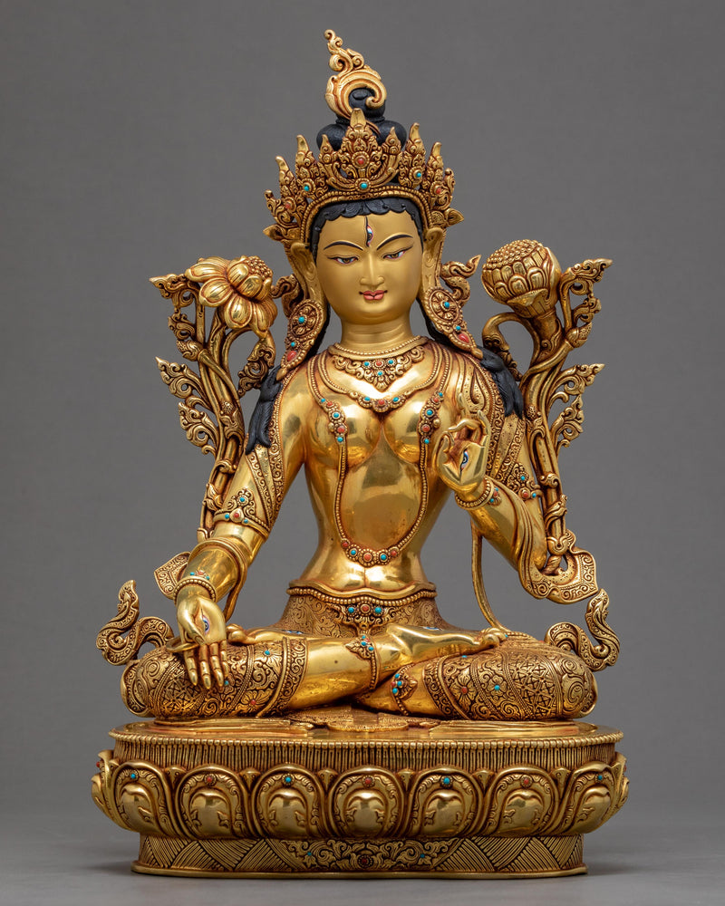 Tibetan White Tara Art Statue