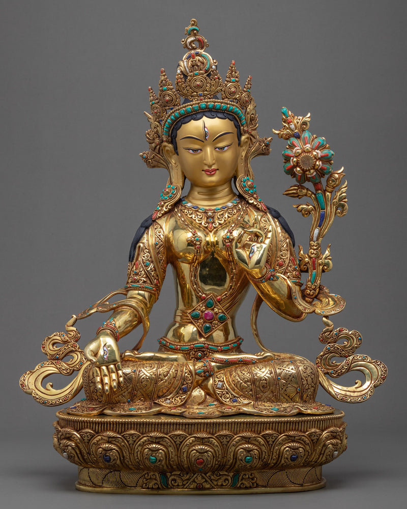 White Tara Meditation Statue