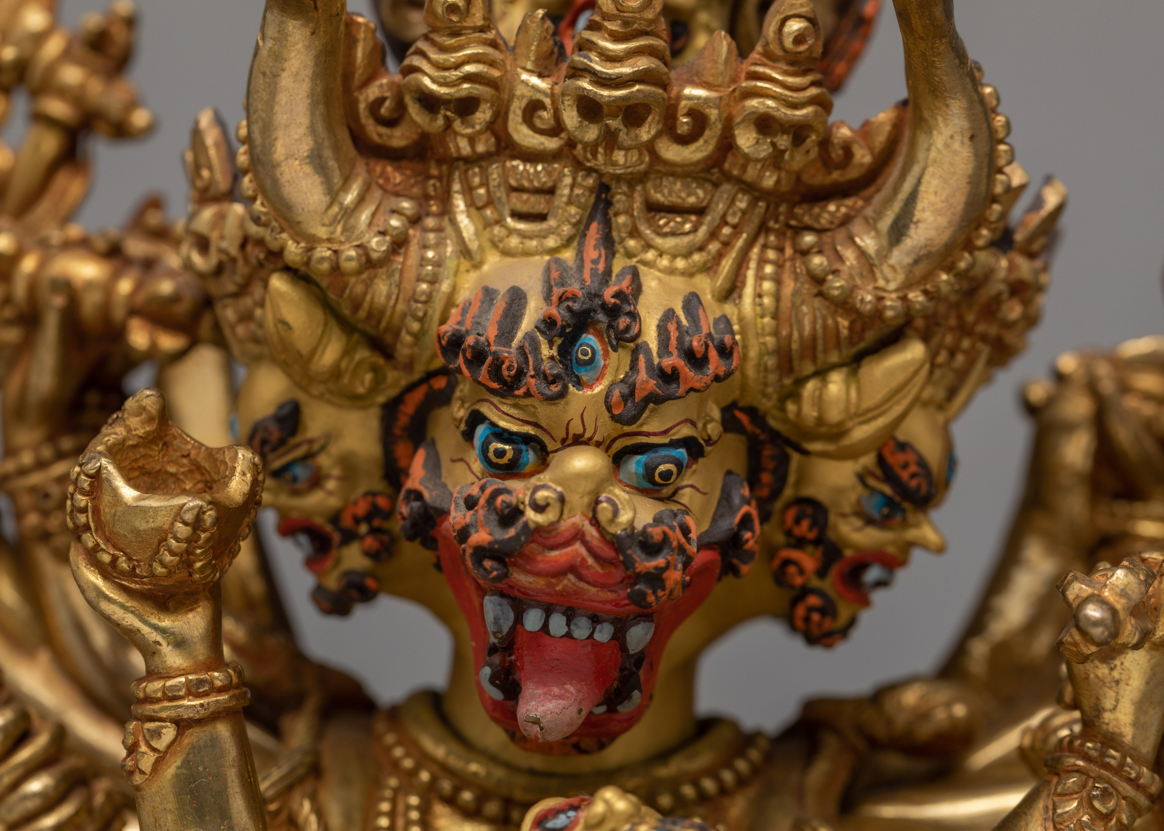 Yamantaka Statue | Buddhist Wrathful Deity | Exquisite Gold Statue
