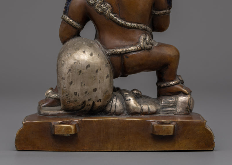 Black Dzambhala Statue | Buddhist Oxidized Copper Statue Traditionally Handmade