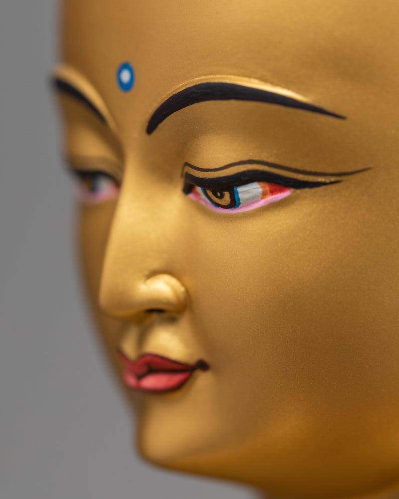 Amitabha Buddha Statue, Purely Hand Carved in 24K Gold Buddha Statue