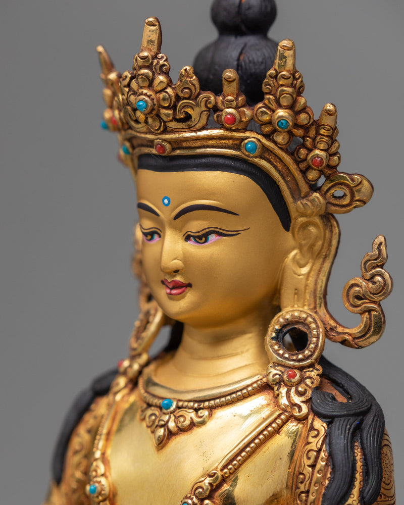 Amitayus Buddha, 24K Gold Gilded Amitayus Statue, Traditional Buddhist Art