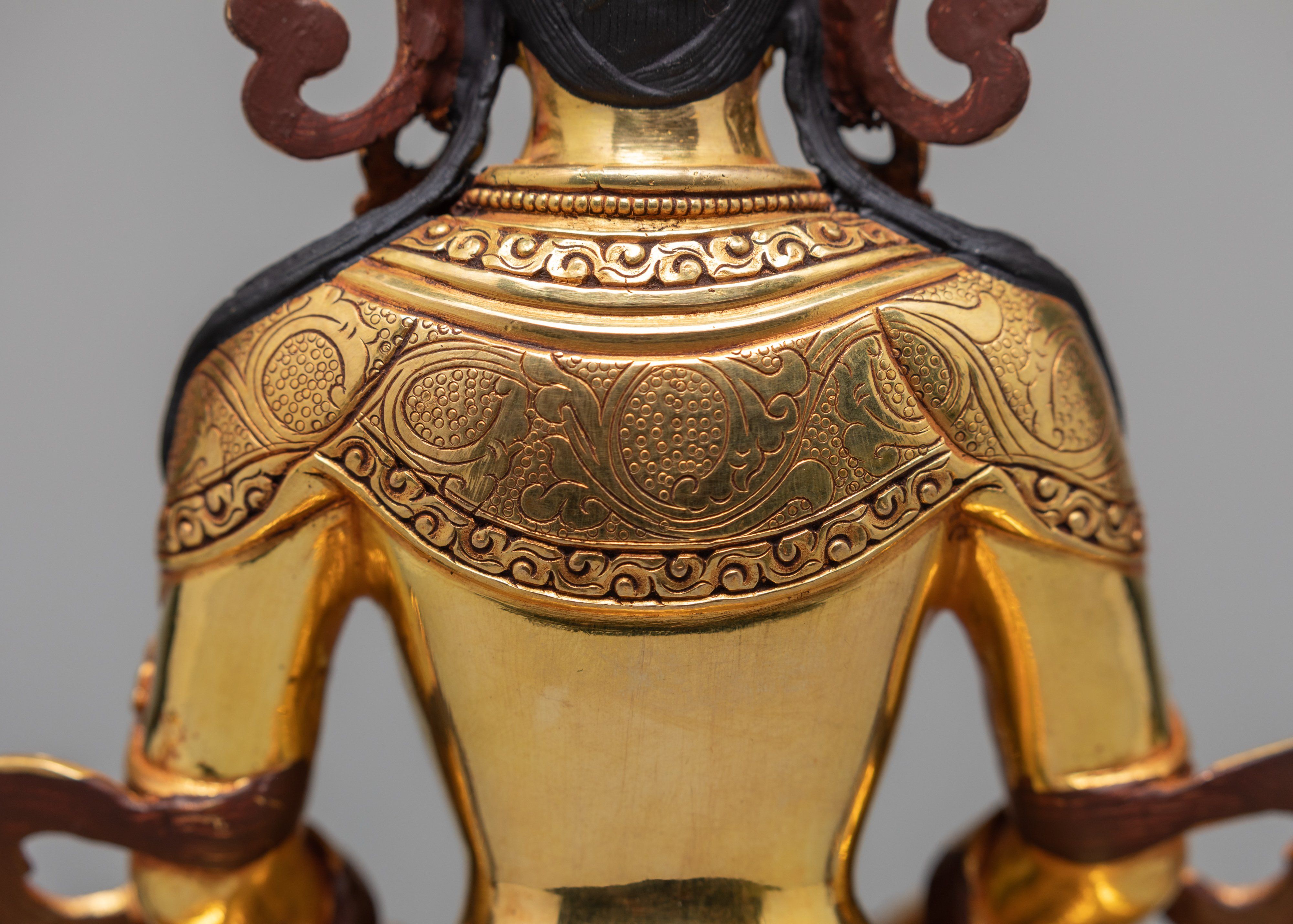 Amitayus Buddha, 24K Gold Gilded Amitayus Statue, Traditional Buddhist Art