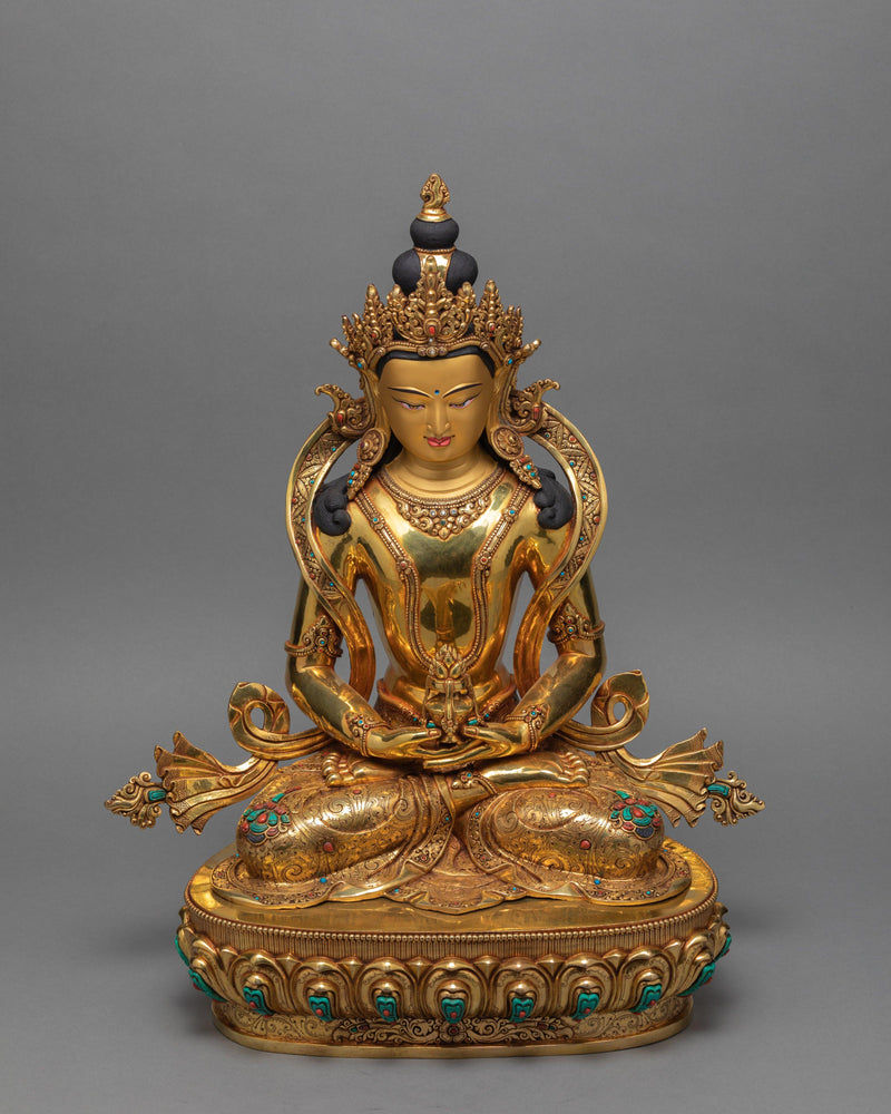 Amitayus Buddha Art | 24K Gold Gilded Statue