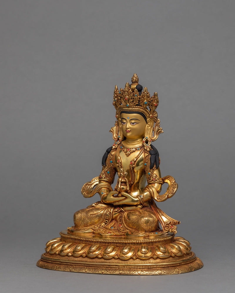 Amitayus Buddha |  Handcarved Gold Gilded Statue