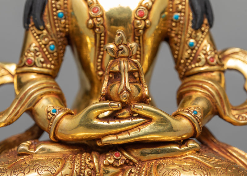 Amitayus Buddha |  Handcarved Gold Gilded Statue