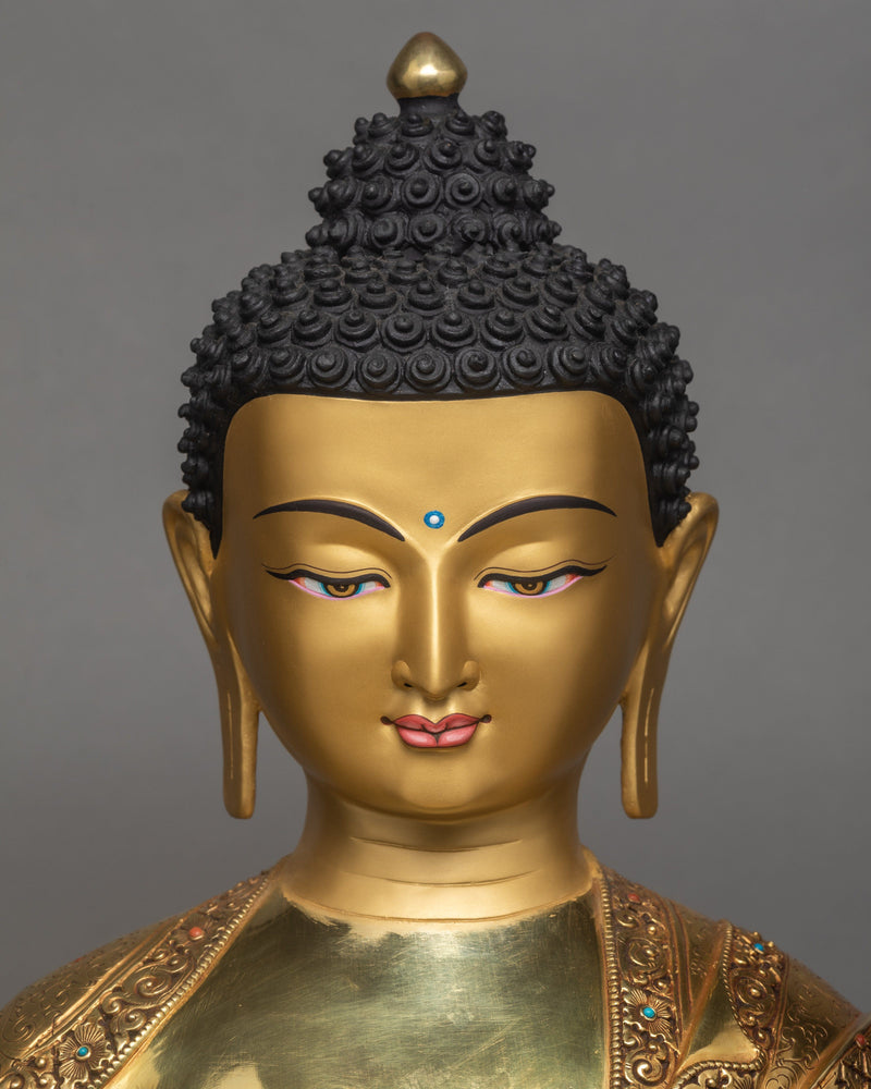 Buddha Shakyamuni | Gautam Buddha Statue | Purely Gold Gilded Statue