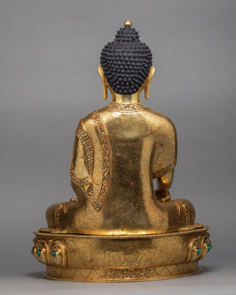 Buddha Shakyamuni | Gautam Buddha Statue | Purely Gold Gilded Statue