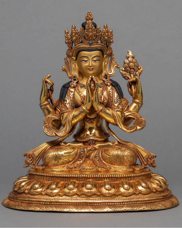 Avalokiteshvara Chenrezig Tibetan Statue 