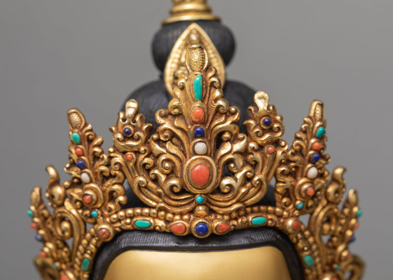 Chenrezig Statue, Beautifully Hand Carved Avalokiteshvara Statue, Traditional Gold Gilded