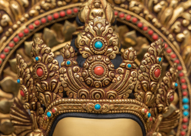 Chenrezig Statue| Bodhisattva Avalokiteshvara Statue| Hand-Carved Gold Gilded Statue