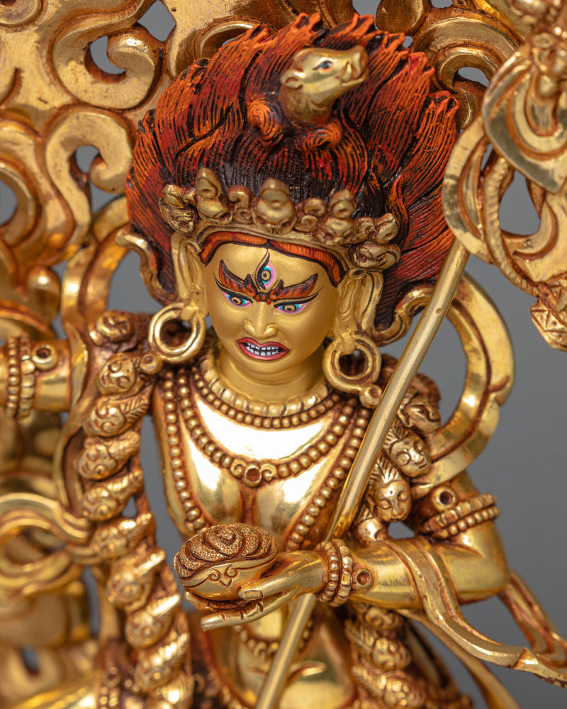 Dorje Phagmo | Vajravarahi | Traditionally Hand Carved Gold Statue