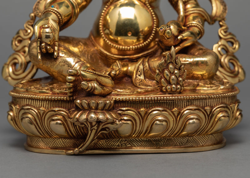 Dzambhala Statue | Jambala Statue | Traditionally Gold Gilded Wealth Deity Statue