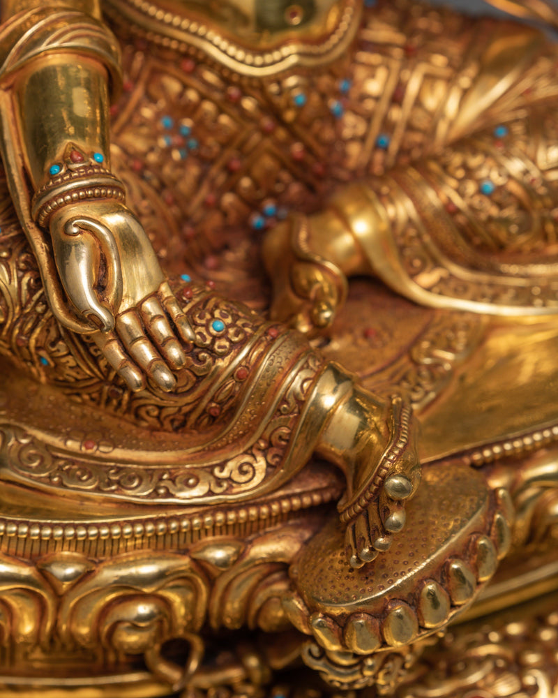 Tibeten Green Tara Goddess Statue | Beautifully Hand-carved Himalayan Art