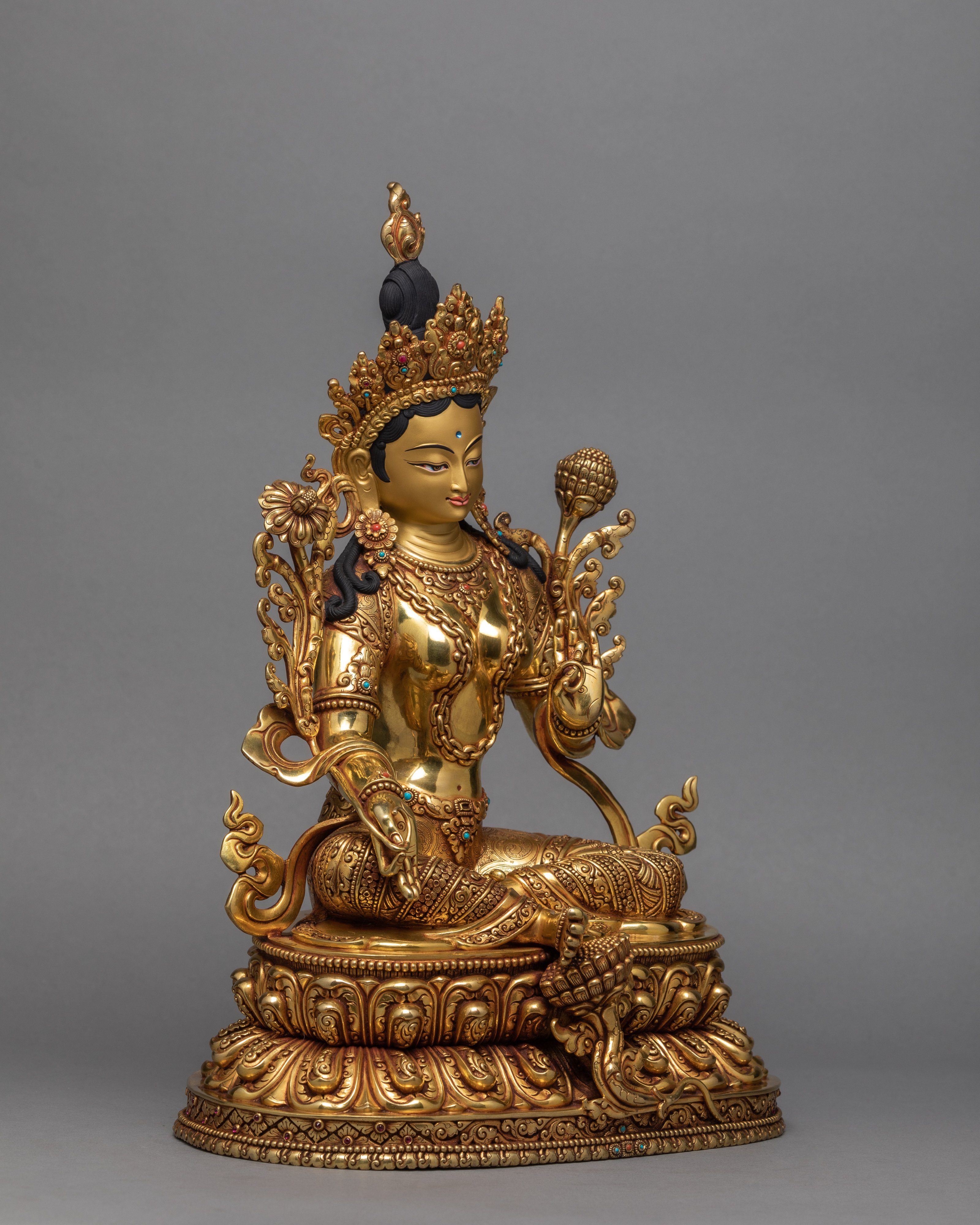 Green Tara Statue | Mother Protector Tara Statue | Beautifully Hand Carved