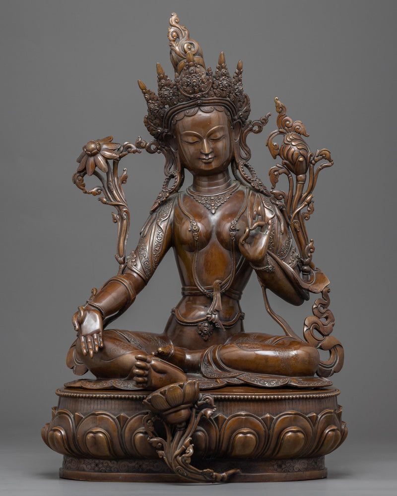 green tara bronze statue