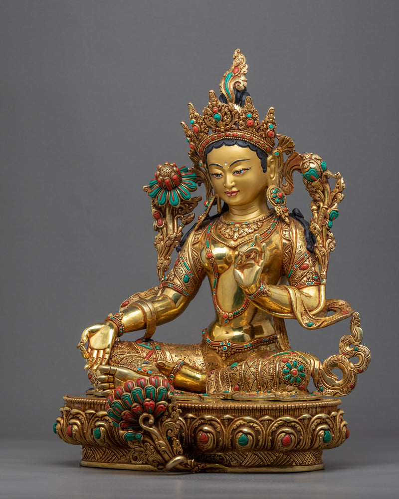 Buddha Tara Statue | Traditional Green Tara Sculpture