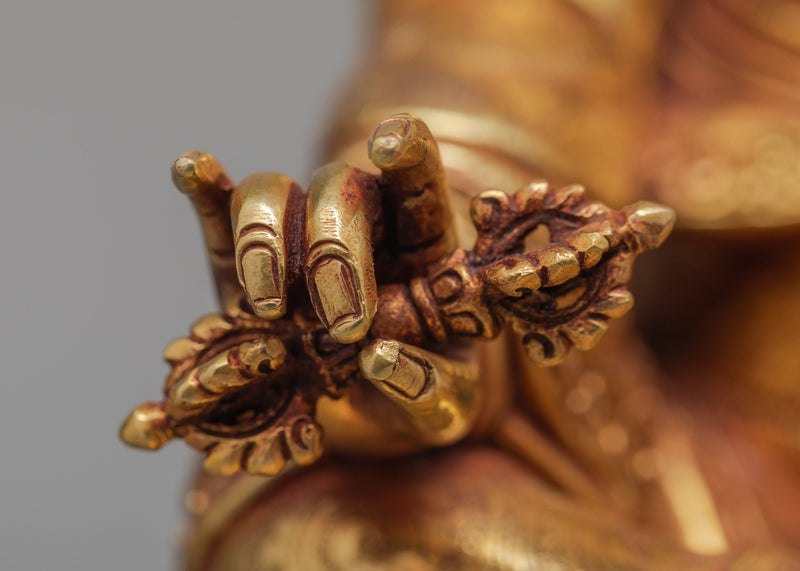 Guru Rinpoche Statue, Hand-made Guru Padmasambhava Statue, 24K Gold Plated