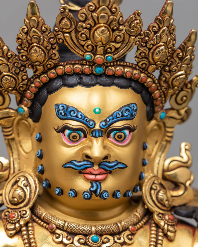 Jambala Statue | Purely 24k Gold Gilded Statue | Bodhisattva Yellow Dzambala
