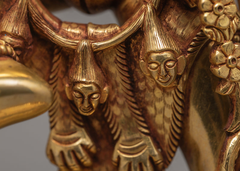 Kurukulla Statue | Kurukulle | Traditionally Hand-Made 24K Gold Gilded Dakini Statue