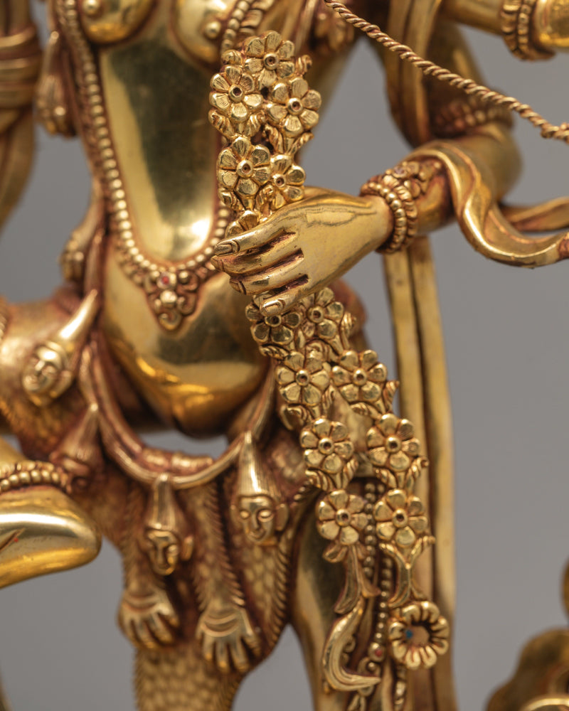 Kurukulla Statue | Kurukulle | Traditionally Hand-Made 24K Gold Gilded Dakini Statue