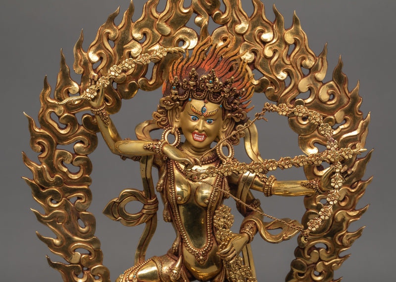 Kurukulla Statue | Kurukulle | Traditionally Hand-Made 24K Gold Gilded Dakini Statue