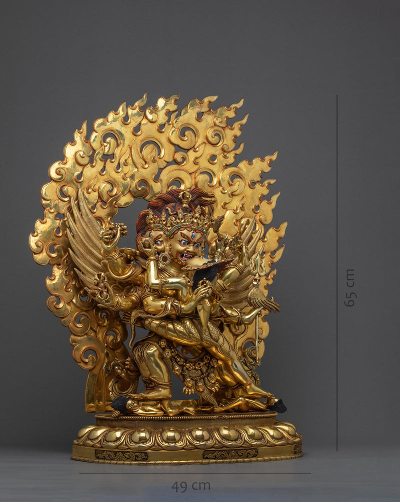 Large Sized Heruka Vajrakilaya Statue | Rare 24K Gold Art of Himalayas