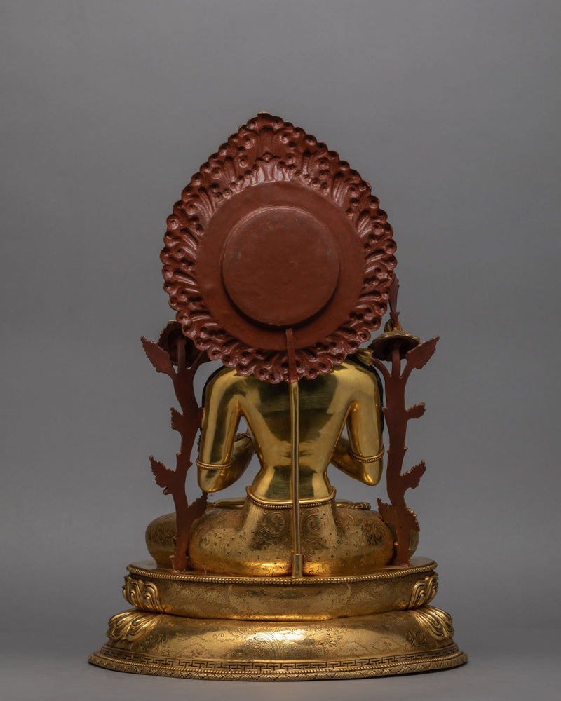 Manjushri Buddha Statue | 24K Gold Gilded Hand-carved Bodhisattva Statue