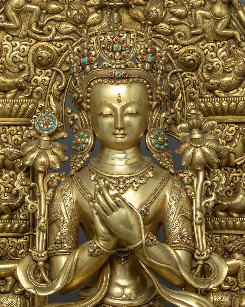 Maitreya Buddha Statue | Handmade in Nepal, Himalayan Buddhist Art