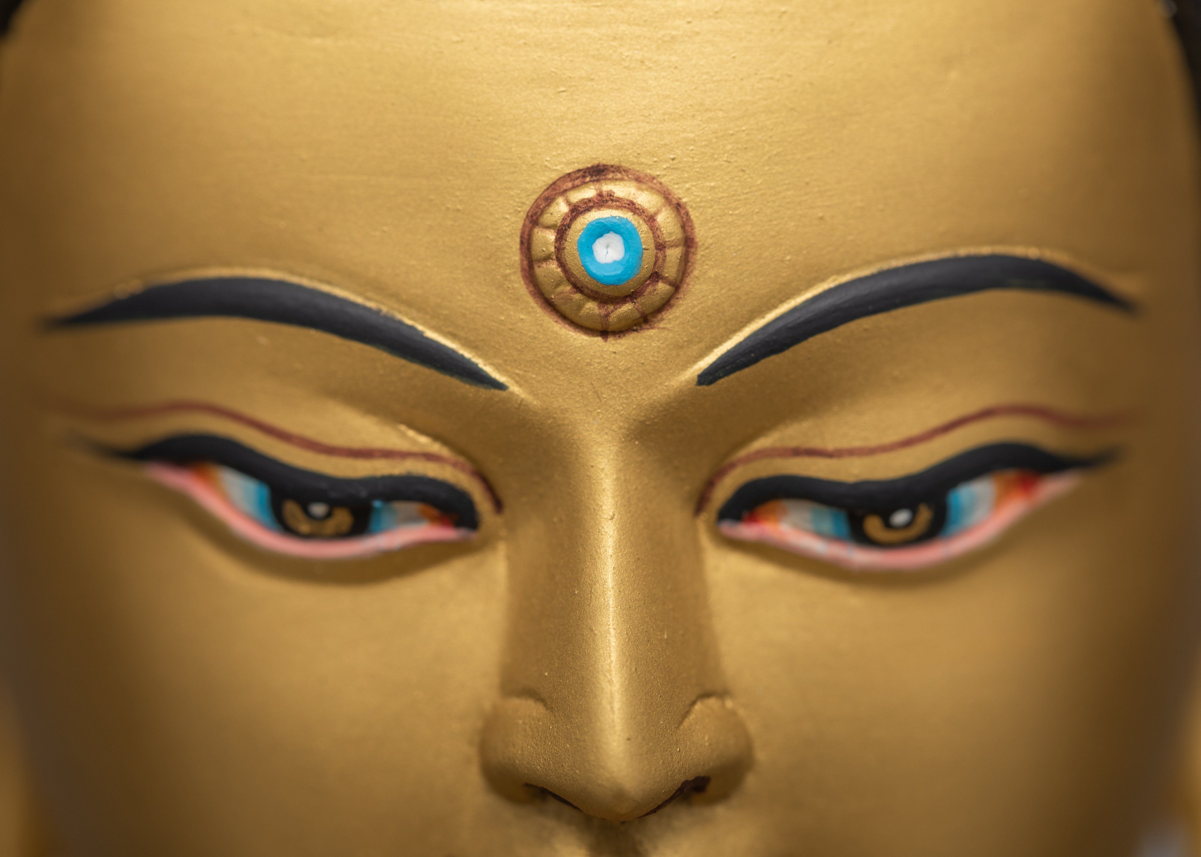 Shakyamuni Buddha Statue, Traditional 24k Gold Buddha Statue, Himalayan Art